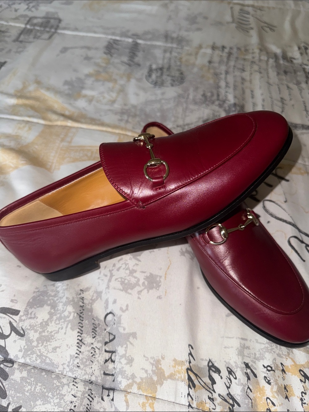Gucci Red Leather Horsebit Loafers - Picture 5 of 5